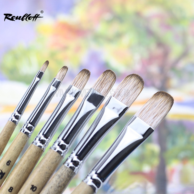 Roubloff Series 1t34 Imitation Mongoose Synthetic Fiber Filbert Watercolor  Painting Brush. For Painting Miniature, Model, Craft - Paint Brushes -  AliExpress